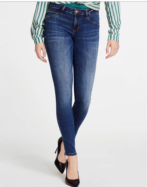 Mid Rise Skinny  Patched Jeans by Guess