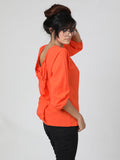 Bow O Neck Three Quarter Lantern Sleeve Top By Jimmy Rochas