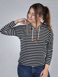 Classic Striped Long Sleeve Hoodie By Jimmy Rochas