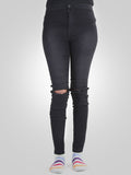Knee Ripped Skinny Jeans by Denim & Co