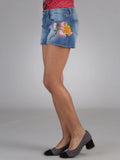 Flower Embroidered Hot Denim Short By Guess