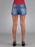 Flower Embroidered Hot Denim Short By Guess