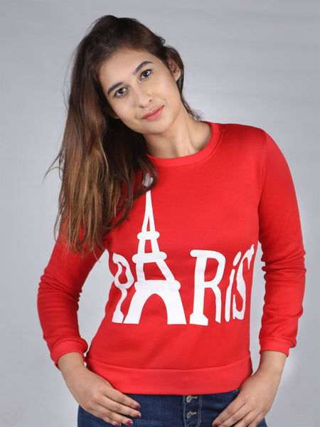 Paris Tower Printed Long Sleeve Sweat Shirt By Jimmy Rochas