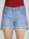 High Waisted Denim Scratchy Shorts By Springfield