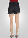 Sexy High Waisted Embroidery Denim Shorts By Springfield