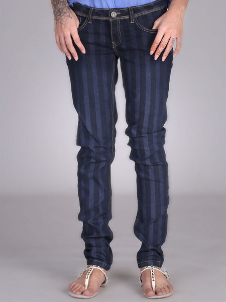Skinny Strip Jeans By Terronova