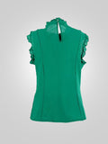 Vogue Lady Ruffle Sleeve Slim Fit Top By Jimmy Rochas