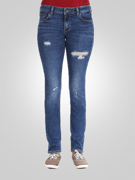 Ripped Straight Leg Jeans By Spring Field